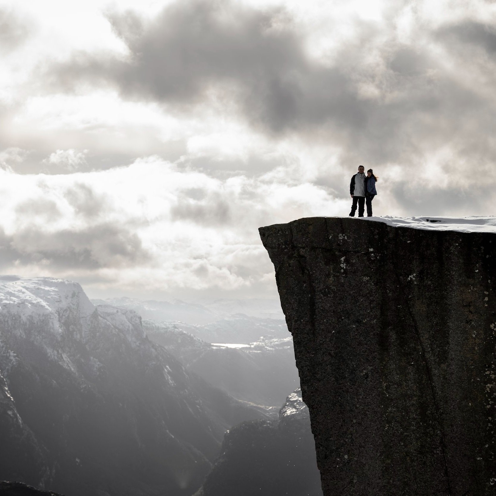 On the edge at Preikestolen (The Pulpit Rock).