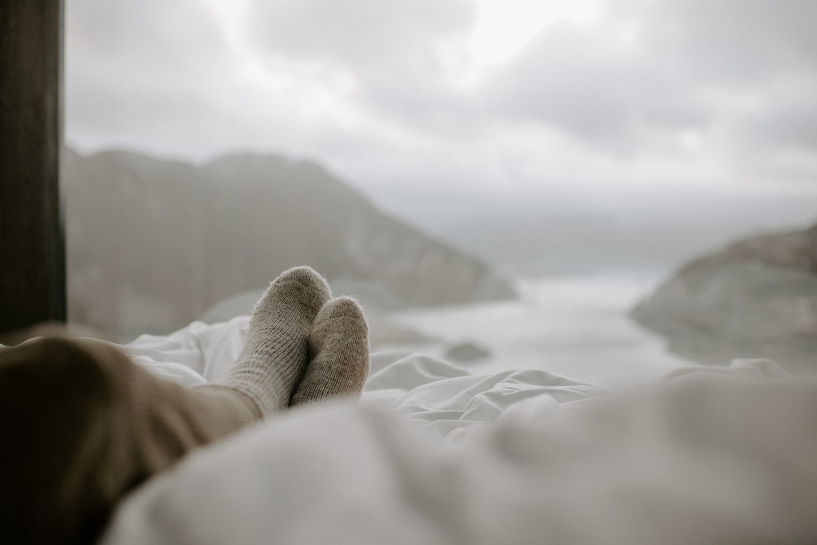 Relaxing in the Star Lodge with a view of Lysefjorden at The Bolder.